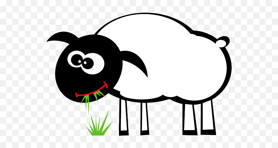 Download Small - Cartoon Sheep Eating Grass Full Size Png Sheep Eating Grass Clipart,Cartoon Grass Png