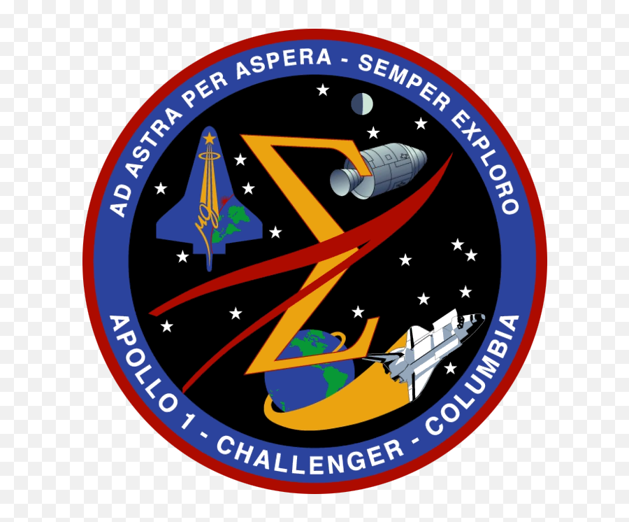 Fileapollo 1 Challenger Columbia Memorial Emblempng - Ad Astra Per Aspera Nasa,Challenger Png