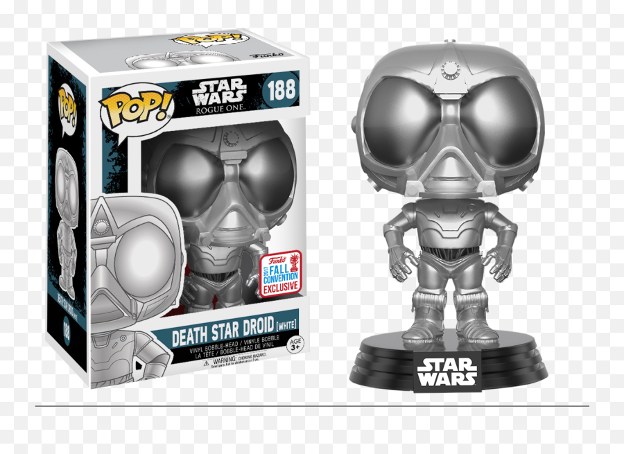 Star Wars Rogue One - Death Star Droid White Chrome Nycc17 Pop Vinyl Figure Funko Pop Alien Png,Death Star Png