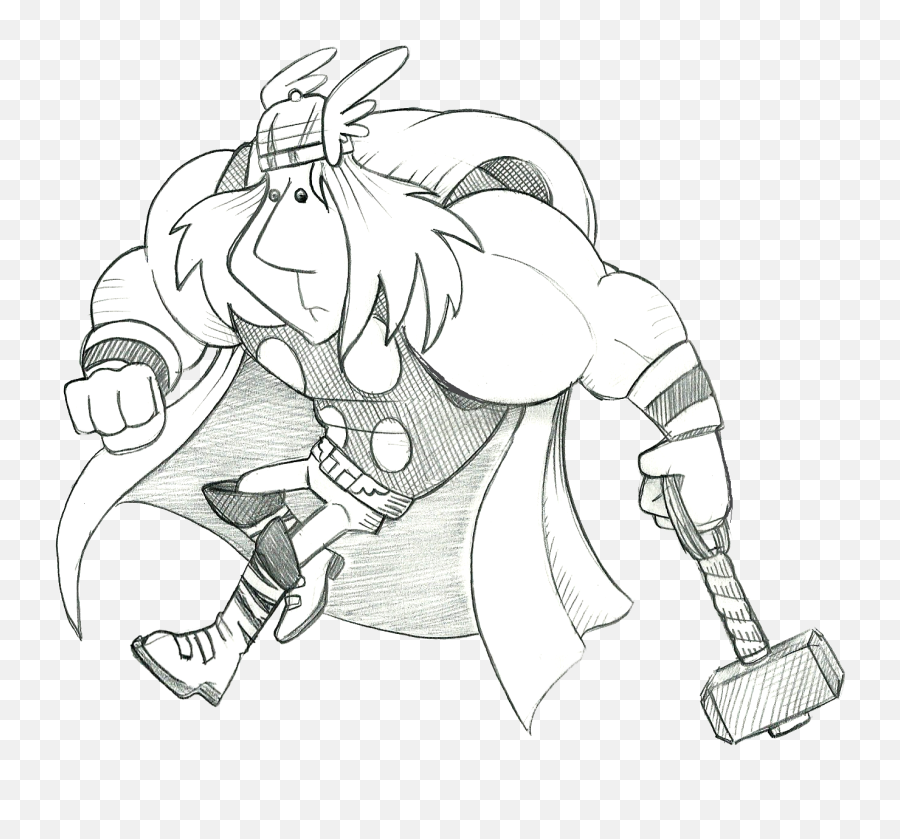 Arrrggghhh Another Blog Daily Quick Sketch Thor - Dibujo Rockabilly Pin Up Png,Thor Comic Png