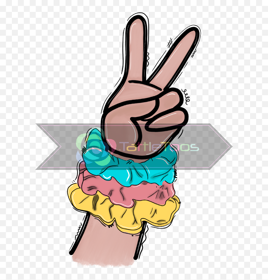 Peace Hand With Scrunchies - Vsco Girls Png,Peace Hand Sign Png