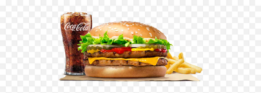Download King Whopper Hamburger Png Burger And Fries
