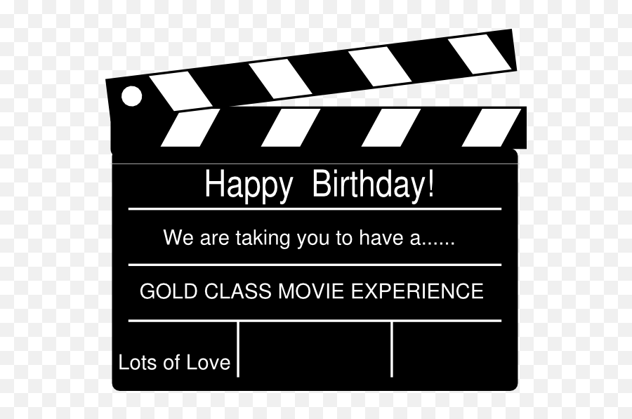 Generic Birthday Clapperboard Clip Art - Vector Black And White Productions Png,Clapperboard Png