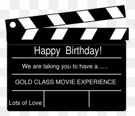 Generic Birthday Clapperboard Clip Art - vector Black And White Productions png