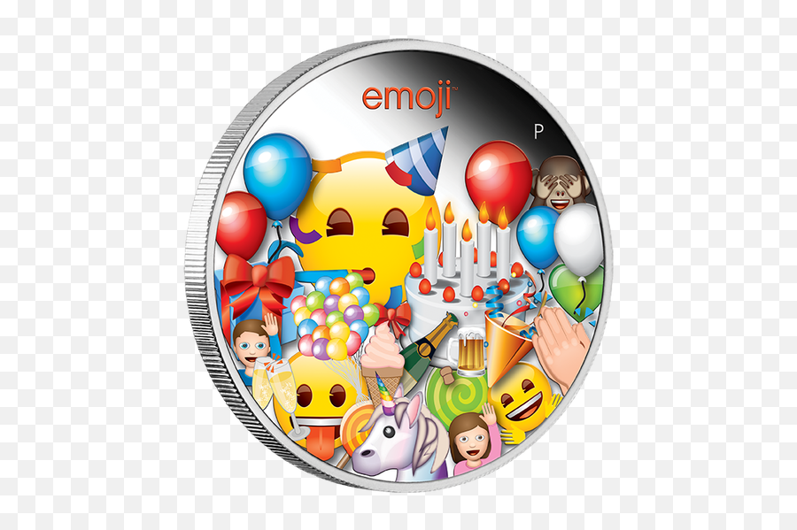 2020 Emoji Celebration 1oz Silver Proof Coin - Perth Mint Emoji Png,Celebration Emoji Png