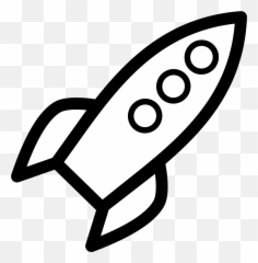 Rocketship Clipart Missile - Black And White png