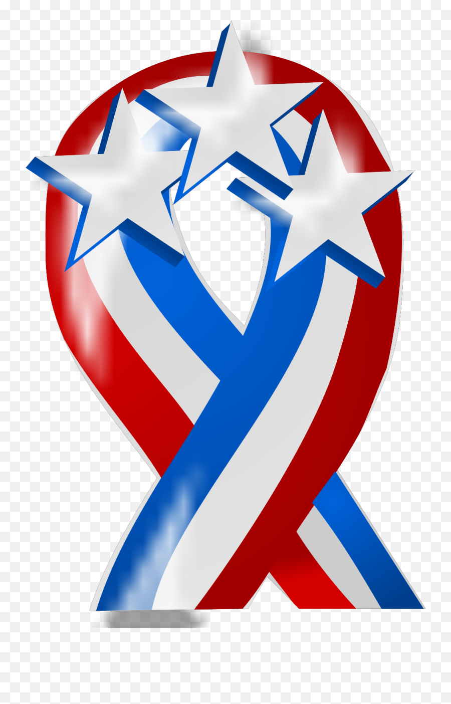 Red White And Blue Ribbon With Stars Svg Vector - Vertical Png,Blue Ribbon Transparent