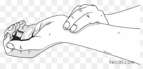 Checking Pulse Wrist Sience Heart Rate Human Body Beyond - Checkig Black And White png