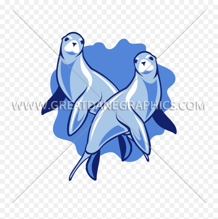 Sea Lions Swimming Production Ready Artwork For T - Shirt Sea Lion Swimming Cartoon Png,Sea Lion Png