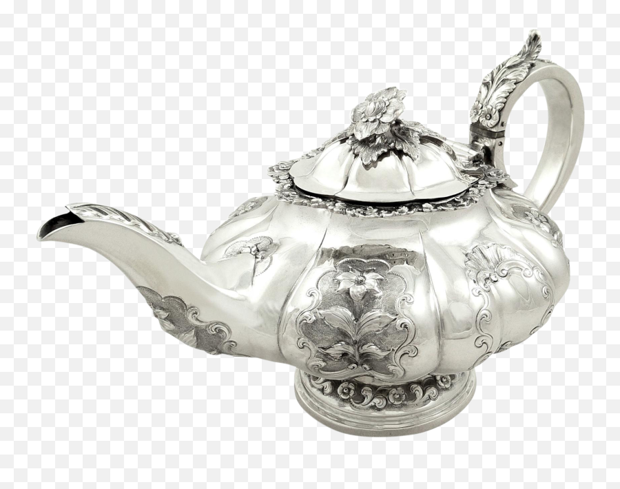 Antique William Iv Hallmarked Sterling Silver Teapot W - William Iv Silver Teapots Png,Teapot Png