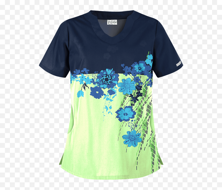 Ua Floral Paradise Spearmint Print Scrub Top - Short Sleeve Png,Cryaotic Icon