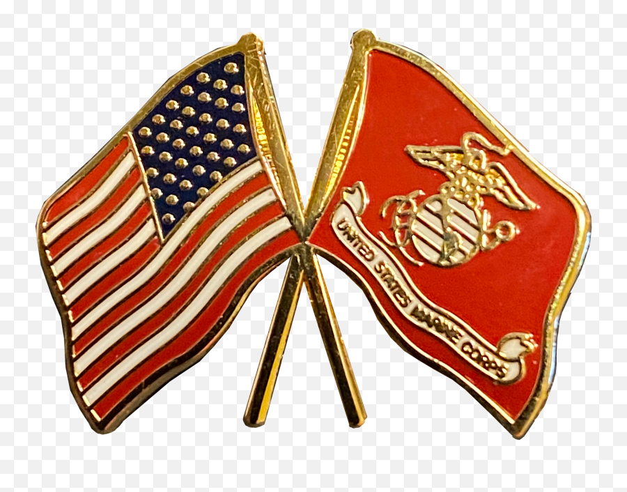 M - 28 Us Marine Corps And American Flag Cloisonné Lapel Pin Us Marines Crossed Flags Lapel Pin Png,Marine Corp Icon