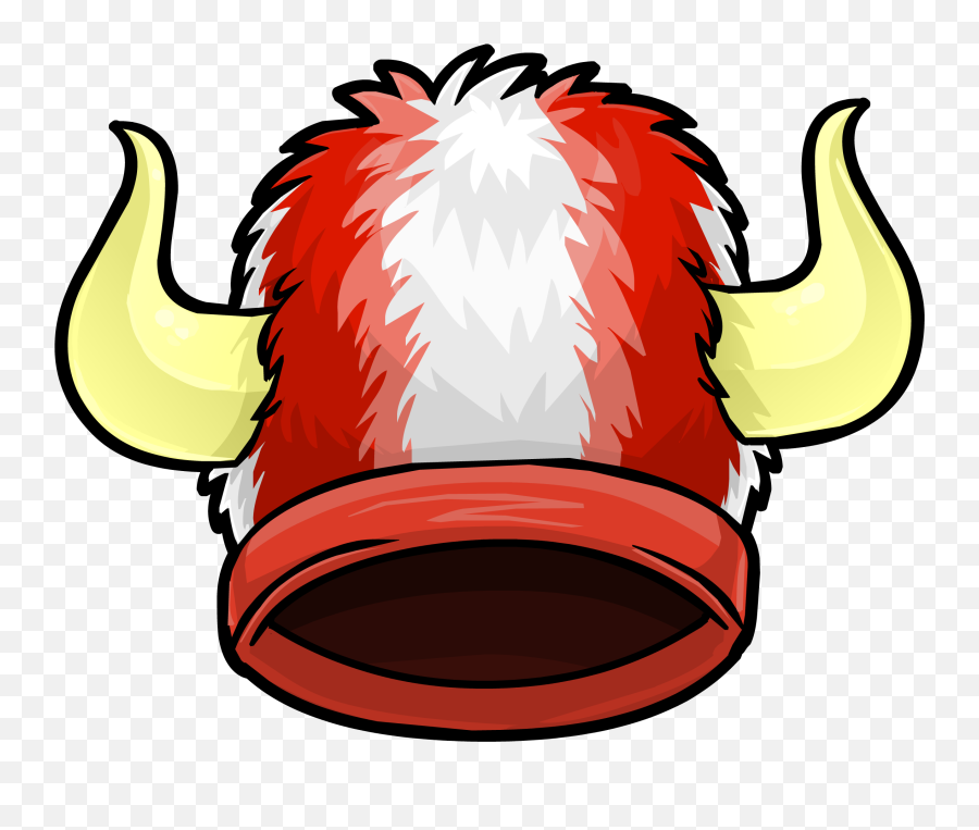 Red And White Fuzzy Viking Hat Club Penguin Rewritten Wiki - Fuzzy Viking Hat Png,Icon Horn Helmet