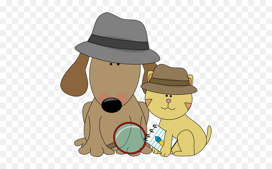 Download Detective Dog And Cat - Cat And Dog Detectives Png Detective Clip Art,Detective Png