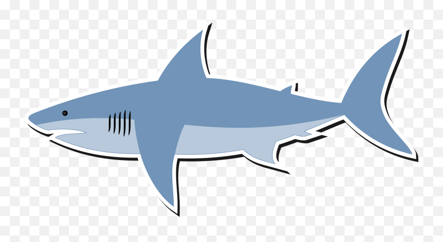 Great White Shark Bull - Shark Cartoon Png,Shark Silhouette Png