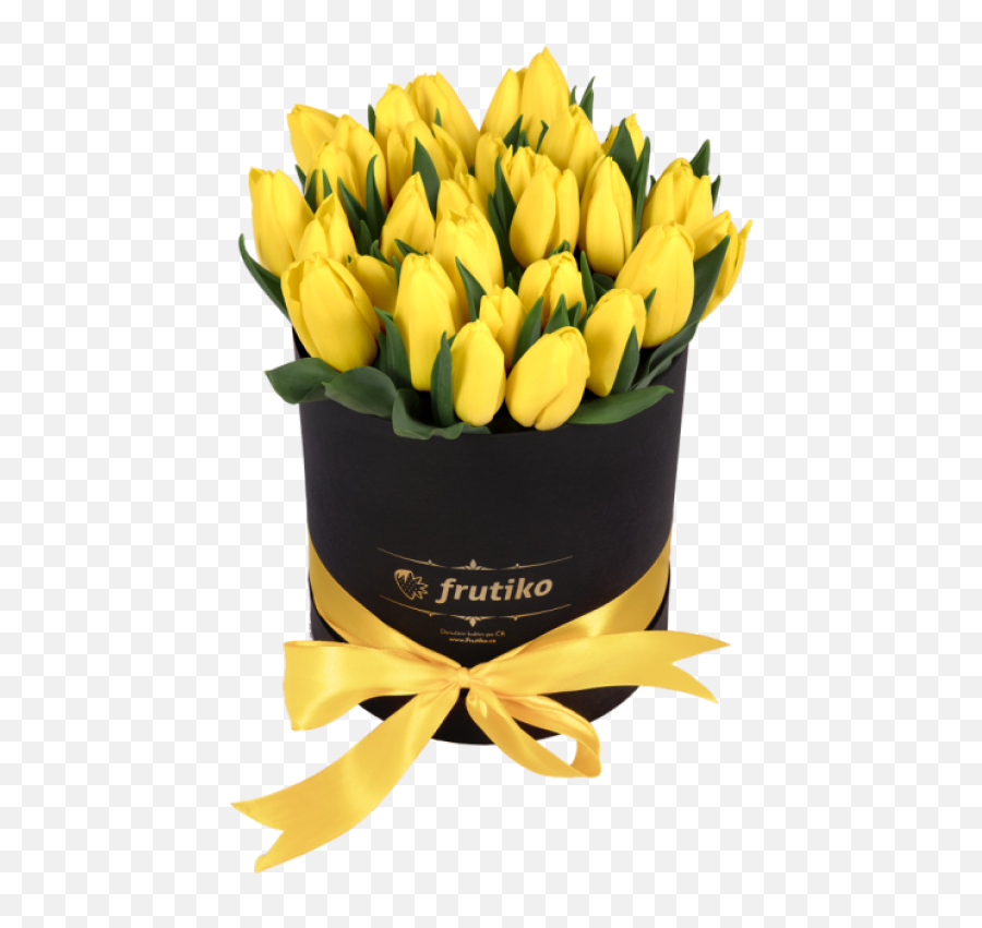 Black Box Png - Black Box Oval Of Yellow Tulips Tulip Yellow Tulips In Box,Tulip Png