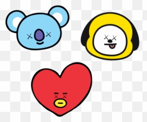 Bt21 X Kaws Tshirt Po Kpopkart - Heart Png,Bt21 Png