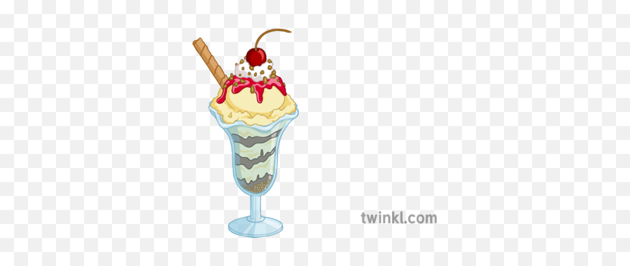 Ice Cream Sundae Food Illustration - Twinkl Gelato Png,Ice Cream Sundae Png