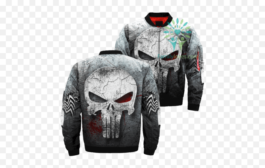 Skull Punisher Over Print Jacket - Logo Imagenes De The Punisher Png,Punisher Skull Png