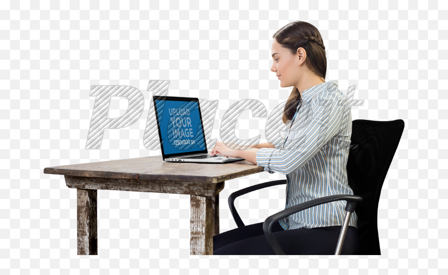 Placeit - Png Macbook Mockup Used By Wom 386264 Png Laptop On Desk With Man Png,Macbook Mockup Png