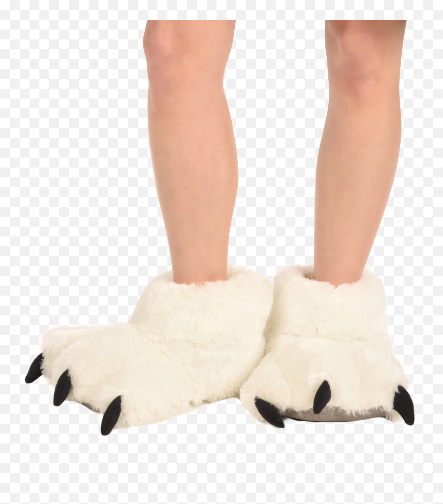 White - Polar Bear Paw Slipper Ankle Png,Bear Paw Png