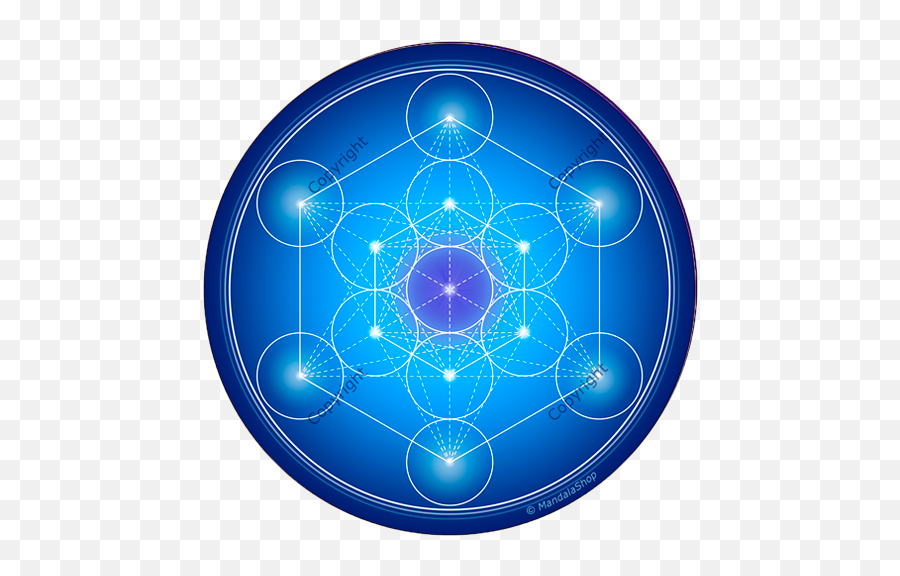 Round Mouse Pad Blue Metatronu0027s Cube - Vertical Png,Metatron's Cube Png