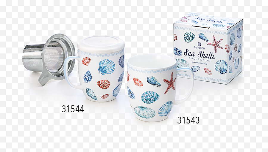 31544 Herb Tea Mug Sea Shells New Bone China With Giftbox - Serveware Png,Sea Shells Png