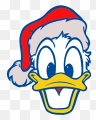 Donald Duck Wearing Christmas Hat - Svg png