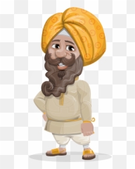 Indian Man With Turban Cartoon Vector Character Aka Virat - Indian Man With Turban Cartoon Png,Turban Png