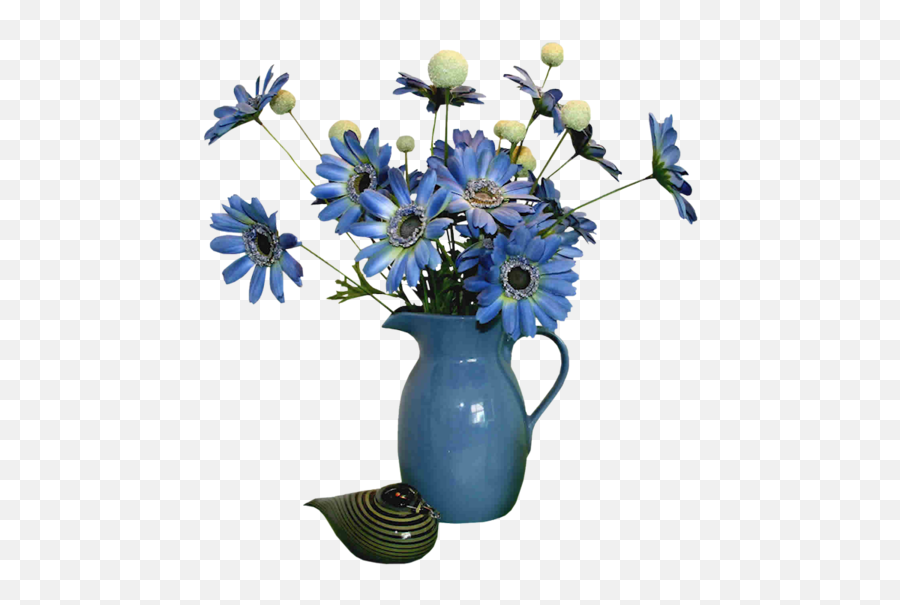 Download Beautiful Flower Vase With Flowers Png - Blue Flower Vase Png,Blue Flowers Png