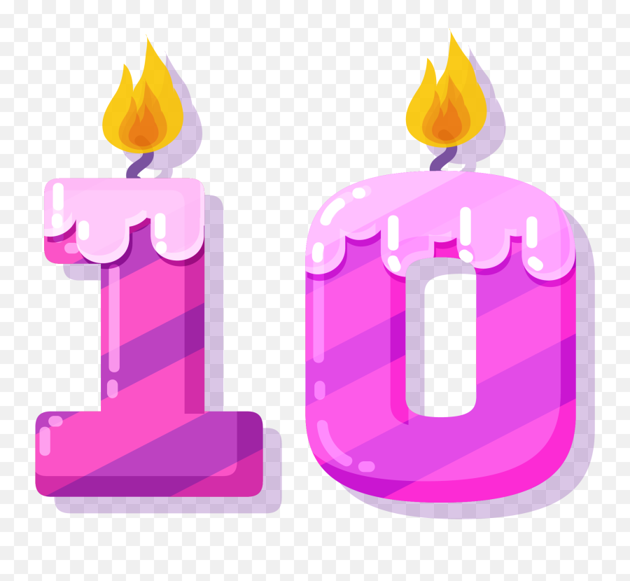 10 Number Png Photo Play - 100 Transparent Background,Candle Png