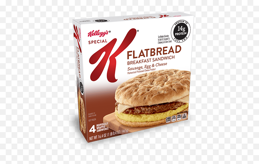 Kelloggu0027s Special K Sausage Egg U0026 Cheese Flatbread - Special K Flatbread Breakfast Sandwich Sausage Egg Cheese Png,Sandwiches Png