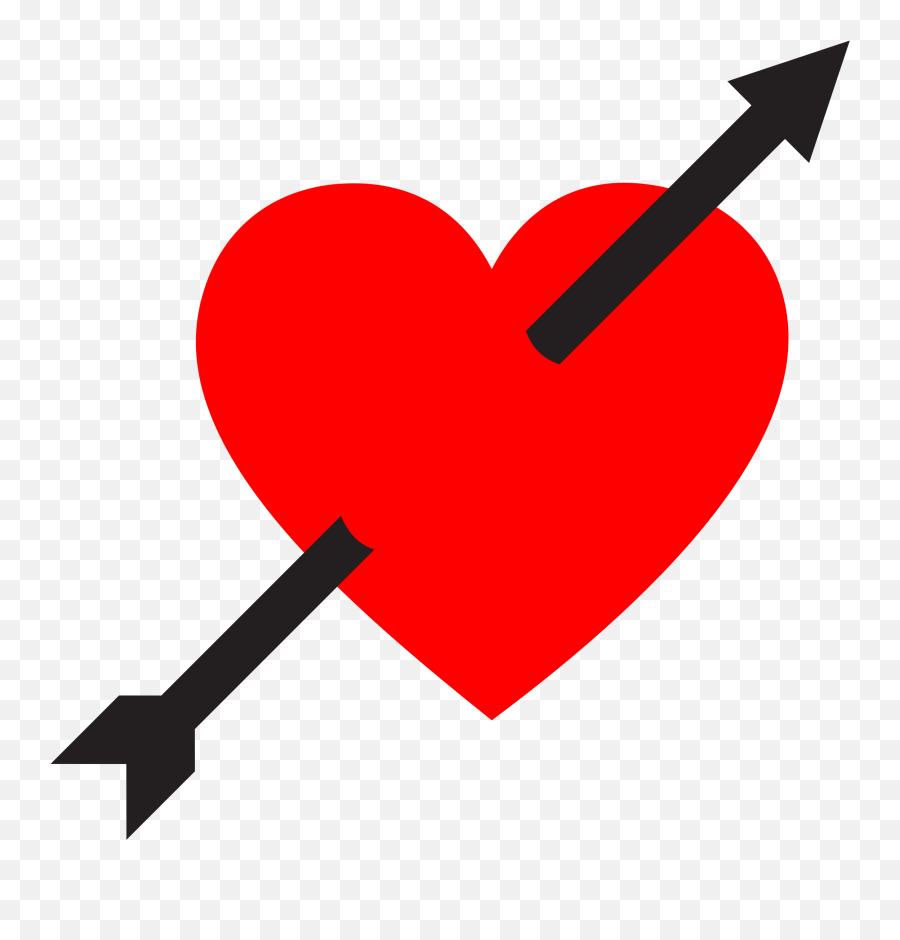 Heart With Arrow Clipart - Heart With Arrow Through Png,Cute Arrow Png