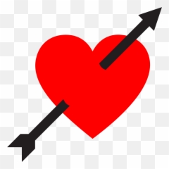 Heart With Arrow Clipart - Through png