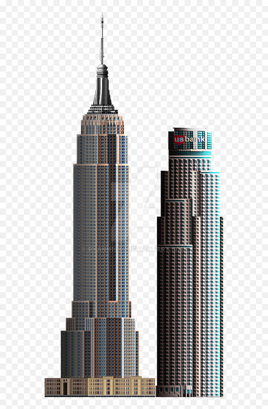 New York City Clipart - Us Bank Tower Drawing Png,City Clipart Png