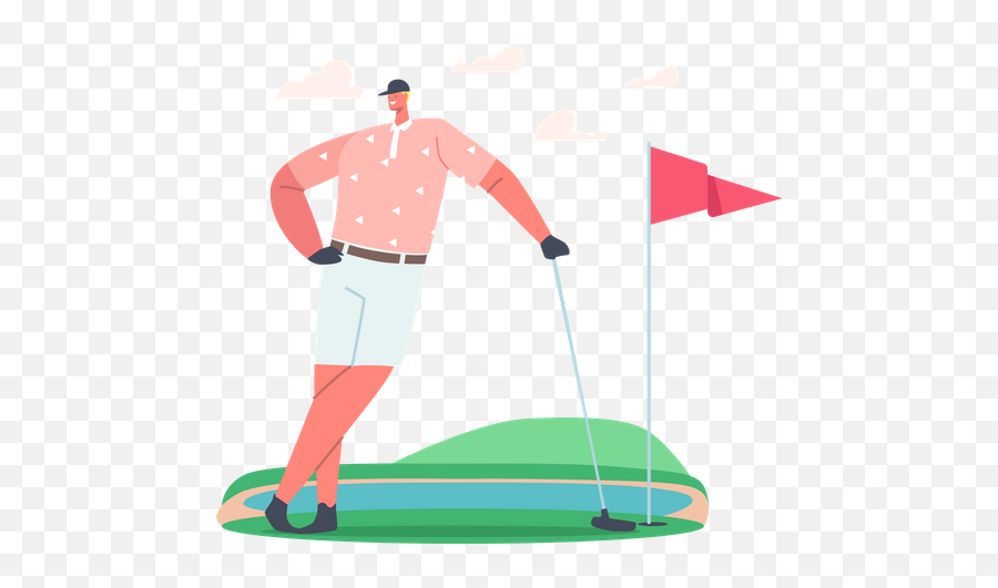 Best Premium Golfer Woman Posing With Golf Club - Golf Png,Golf Swing Icon