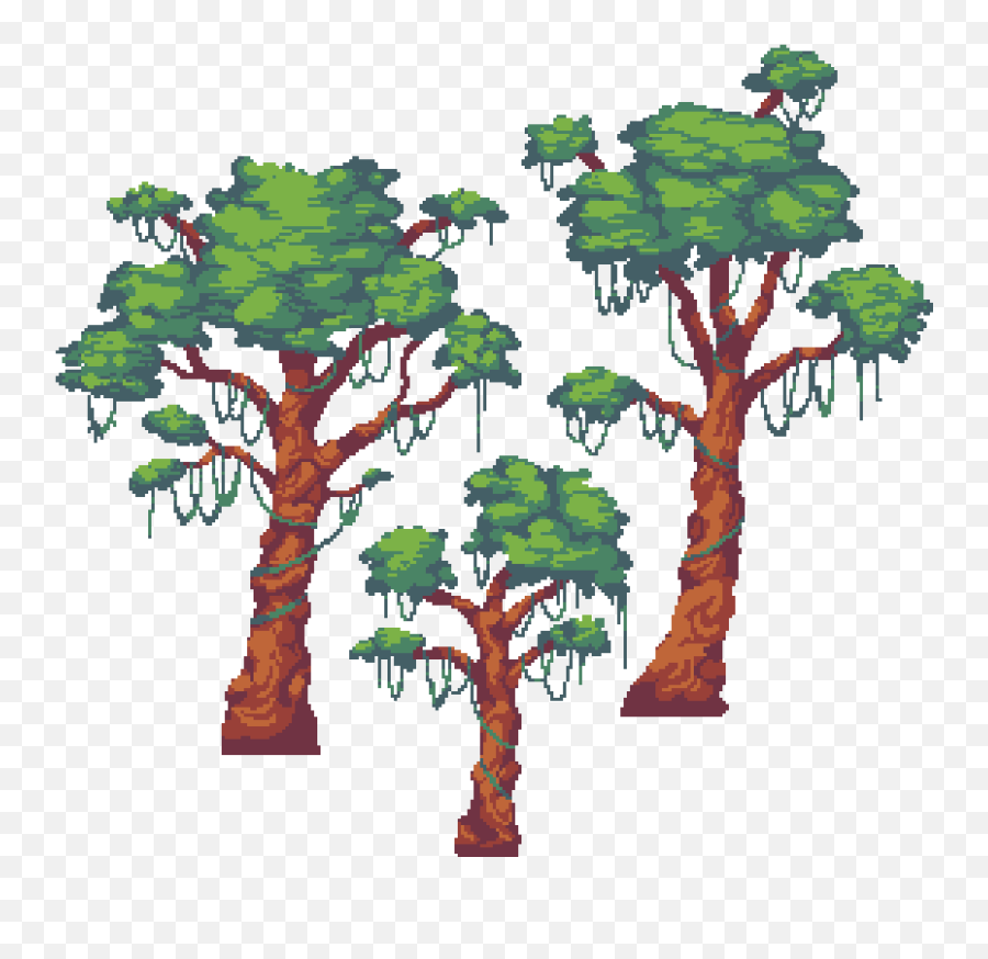 Jungle Tree - Pixel Art Tree 2d Png,Jungle Tree Png