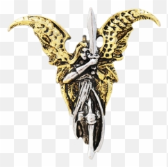 Archangel Michael Pendant Necklace Sword Of Truth Angel Warrior Heaven Freedom Ebay - Erzengel Gold Anhänger png