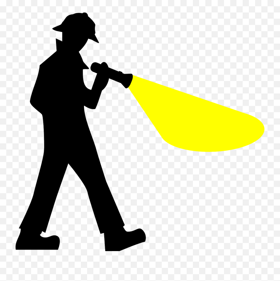 Detective Torch Searching - Free Vector Graphic On Pixabay Detective Silhouette Png,Detective Png