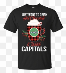I Just Want To Drink Hot Chocolate U0026 Watch Washington Capitals Ugly Christmas Sweater Style Shirts Png Logo
