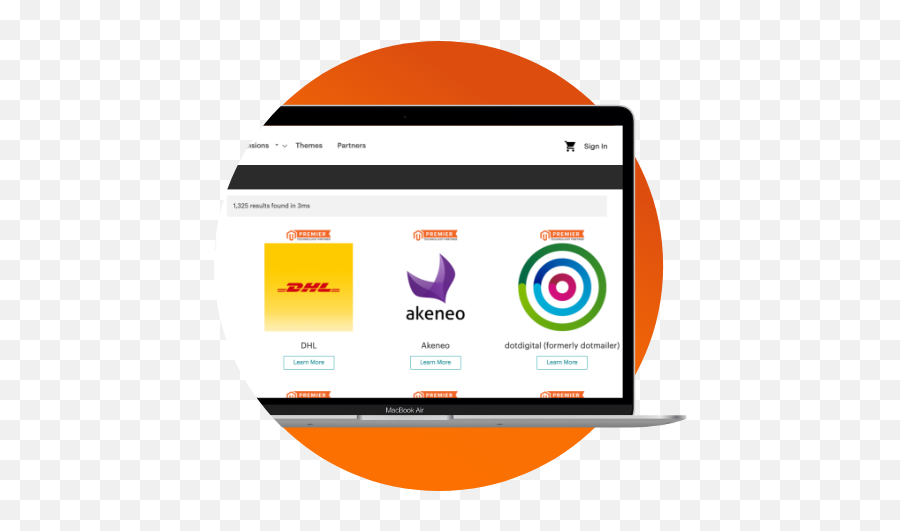Online Selling Platform Magento Commerce - Web Page Png,Dhl Png