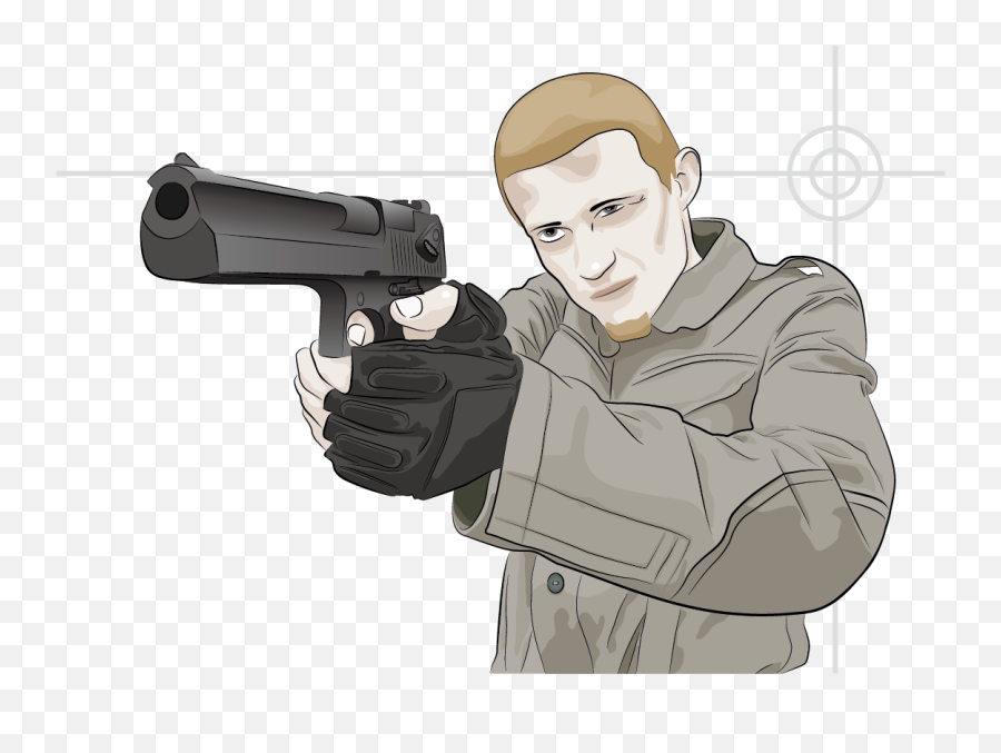 Pistol Clipart Firearm - Draw People With Gun Png,Man With Gun Png