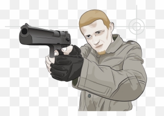 Pistol Clipart Firearm - Draw People With Gun Png,Man With Gun Png