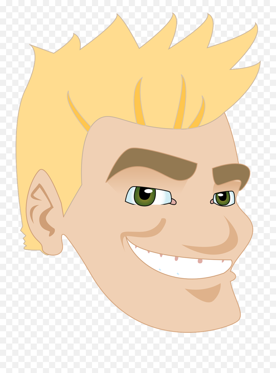 Man Laughing Face - Free Vector Graphic On Pixabay Cartoon Man Side Smile Png,Laughing Face Png
