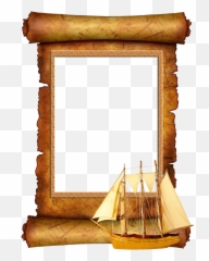 Download Parchemins - Old Textured Paper Scroll Full Size Borders And Frames png
