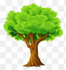 Colorful Natural Tree Vector Clipart - Full png