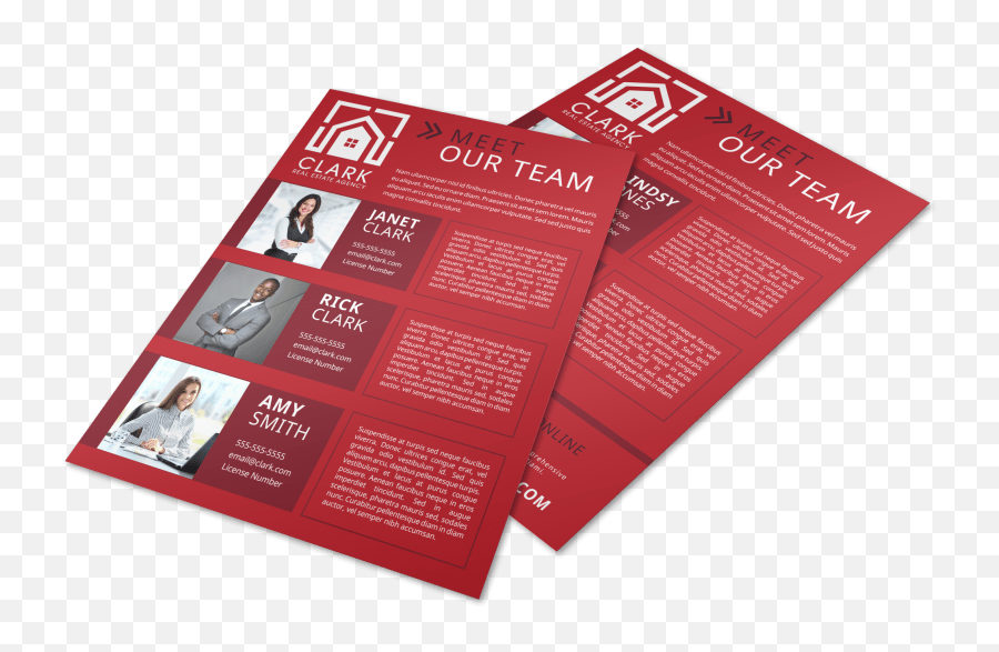 Red Meet Our Team Flyer Template Mycreativeshop - Flyer Png,Flyers Png