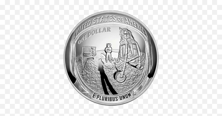 Apollo 11 - 50 Years Moon Landing Emkcom 5 Oz Silver Coin Png,One Dollar Png