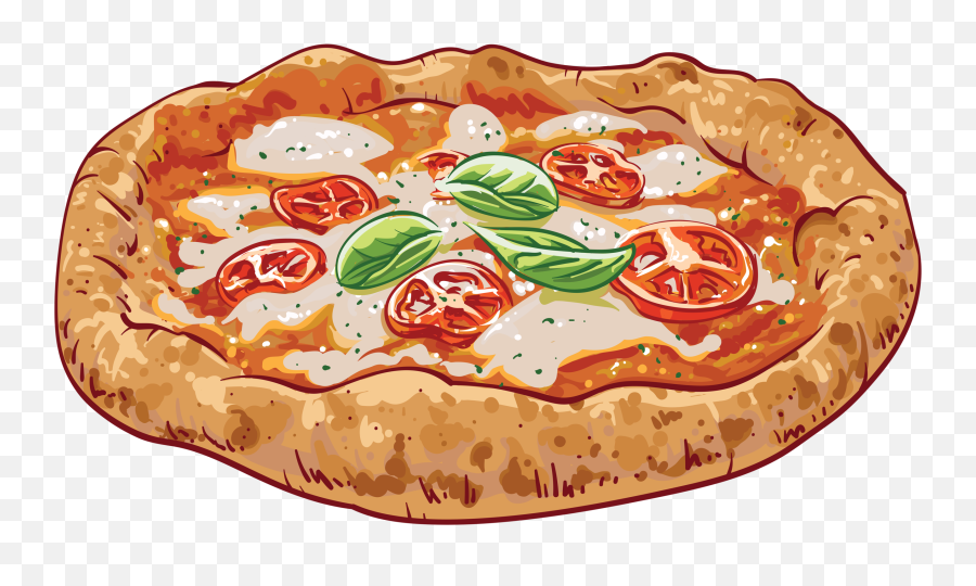 Download Hd Pizza Soleil Food - Cheesy Margherita Pizza Illustration Png, Cartoon Food Png - free transparent png images 