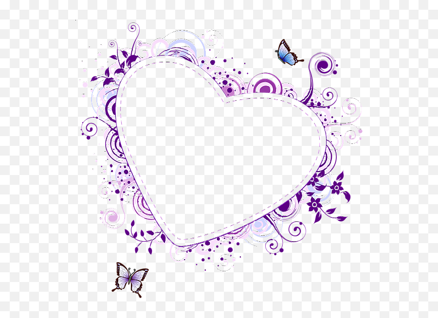 Purple Heart Transparent Frame Clip Art - Purple Heart Frame Transparent Png,Heart Outline Transparent